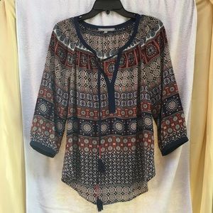 Colorful light , sheer blouse